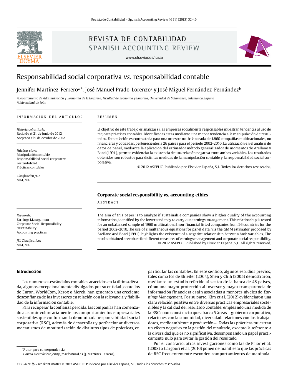 Responsabilidad social corporativa vs. responsabilidad contable