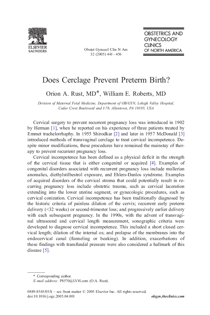 Does Cerclage Prevent Preterm Birth?