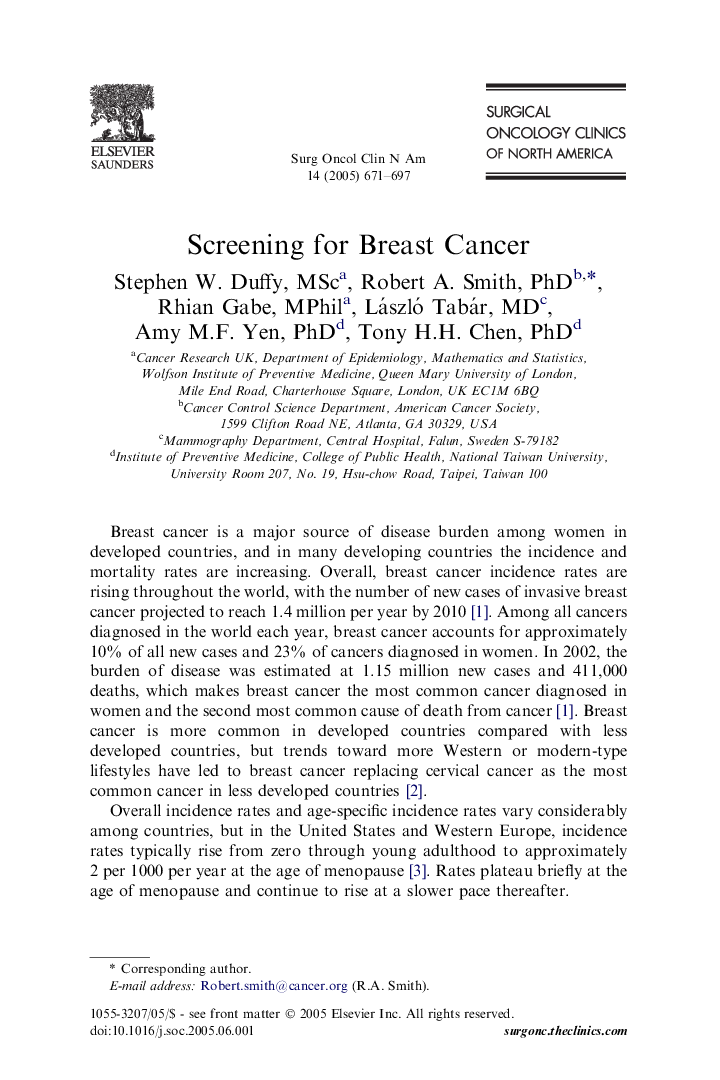 Screening for Breast Cancer