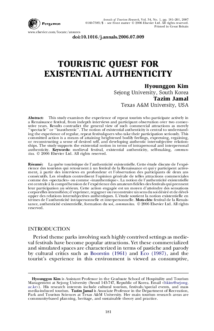 Touristic quest for existential authenticity