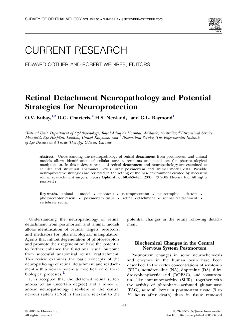 Retinal Detachment Neuropathology and Potential Strategies for Neuroprotection