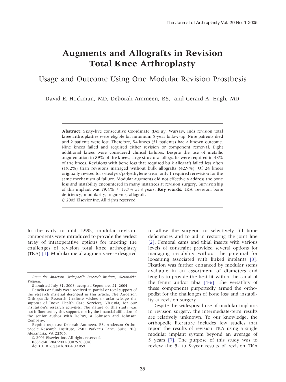 Augments and Allografts in Revision Total Knee Arthroplasty