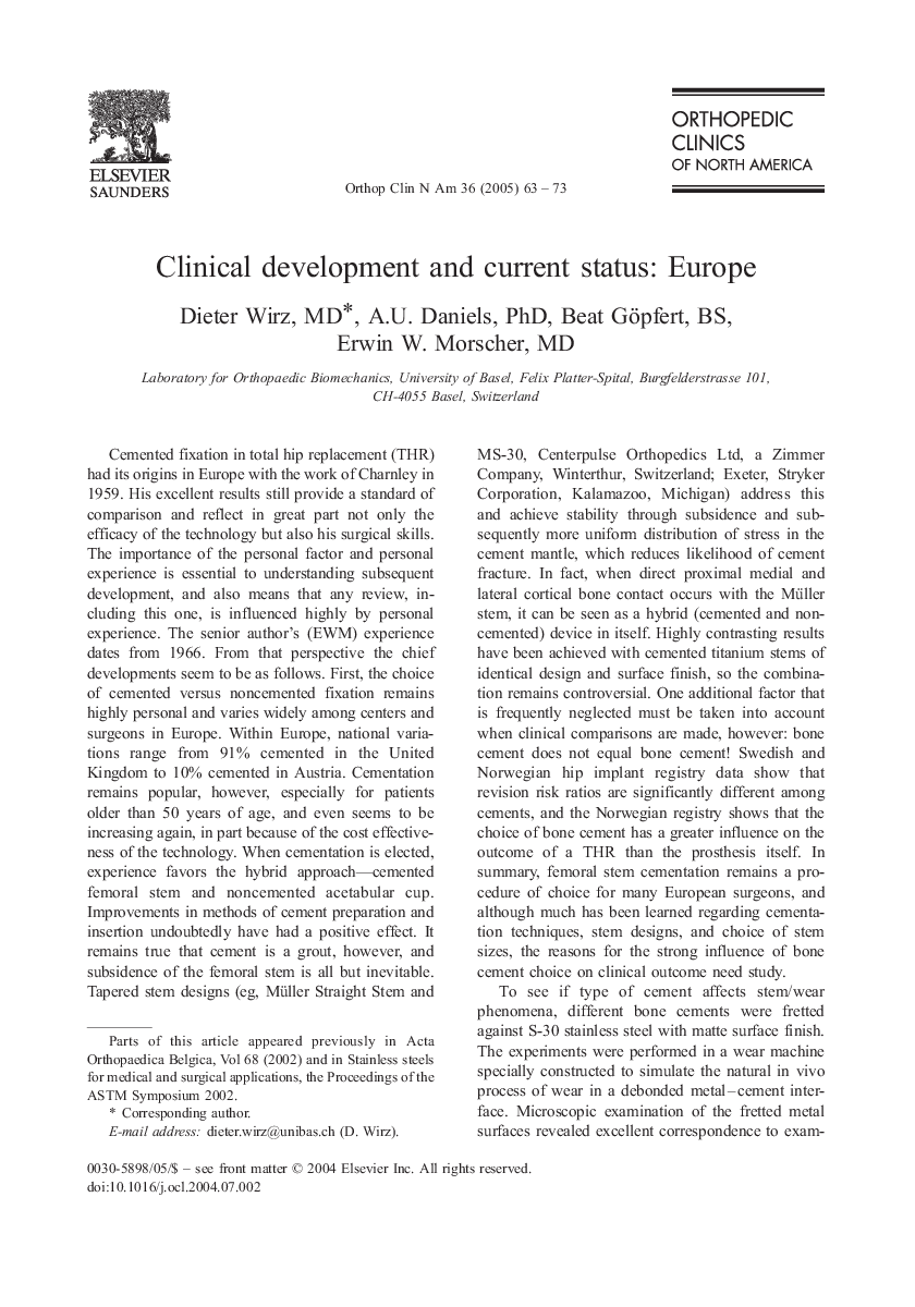 Clinical development and current status: Europe
