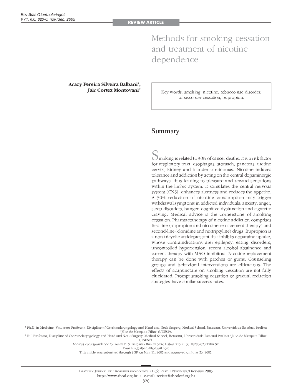 Methods for smoking cessation and treatment of nicotine dependence