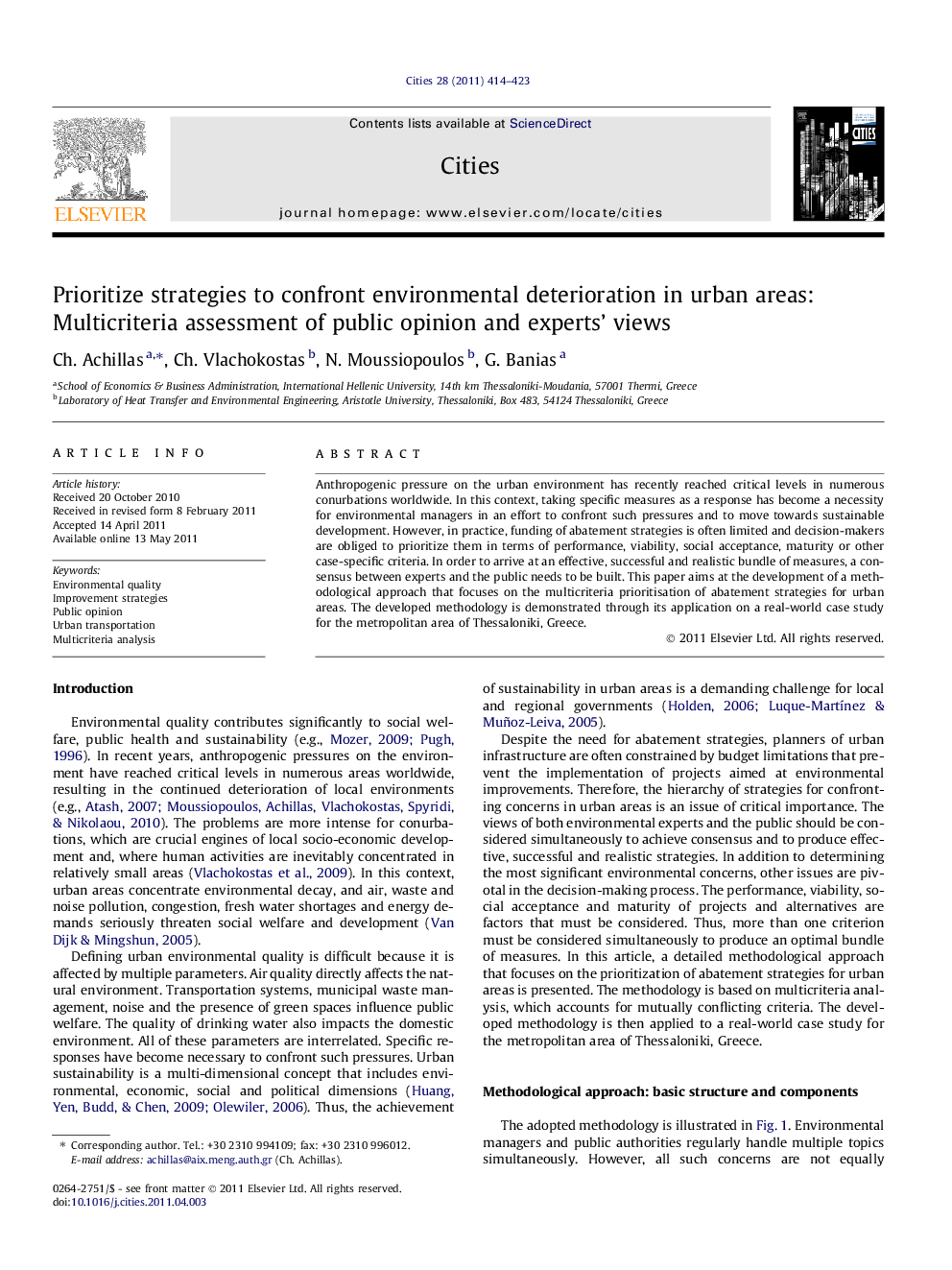 Prioritize strategies to confront environmental deterioration in urban areas: Multicriteria assessment of public opinion and experts’ views