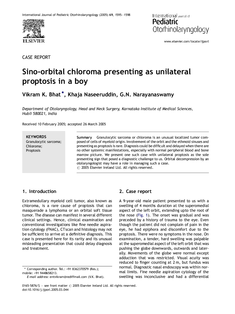 Sino-orbital chloroma presenting as unilateral proptosis in a boy
