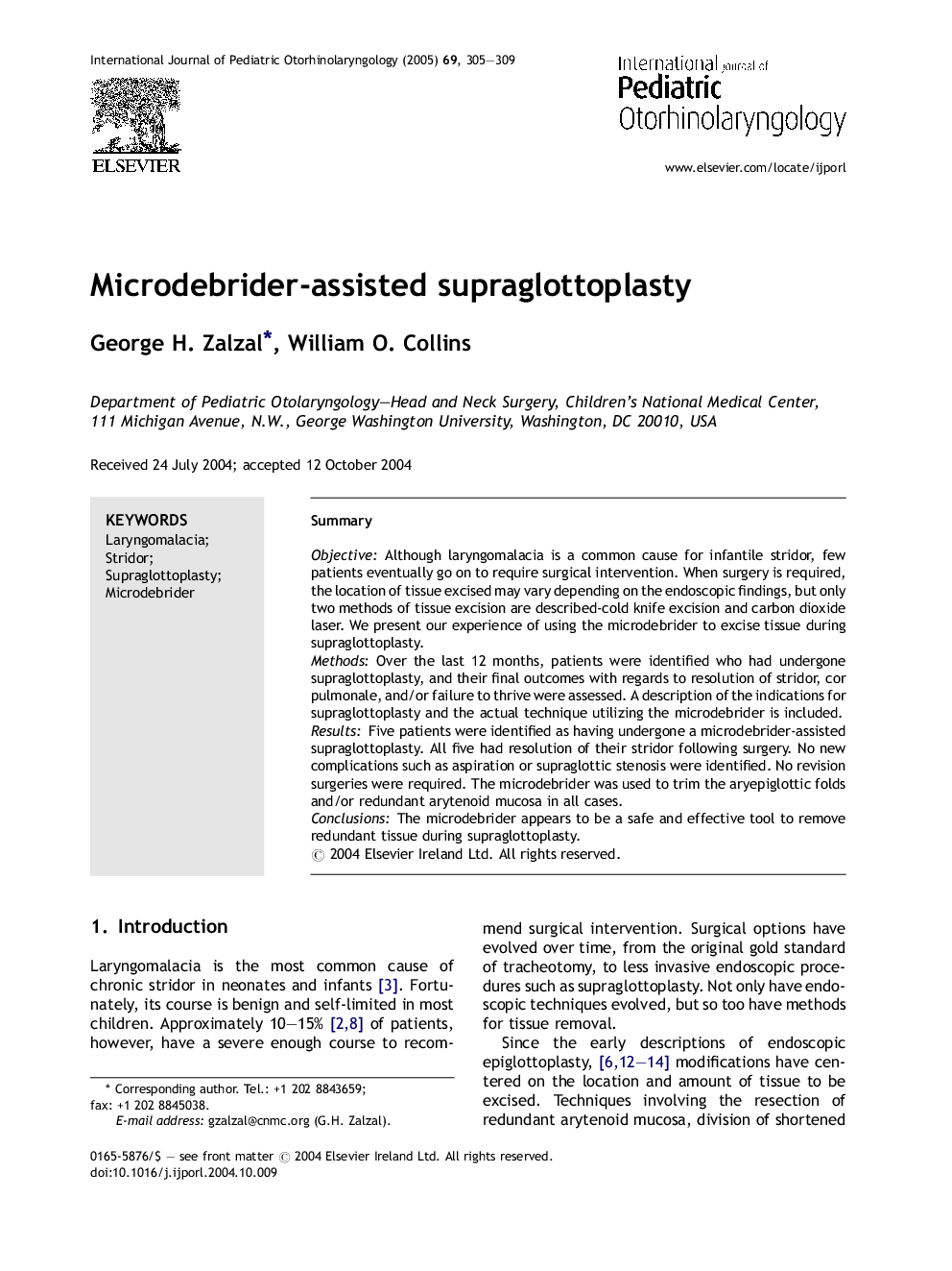 Microdebrider-assisted supraglottoplasty