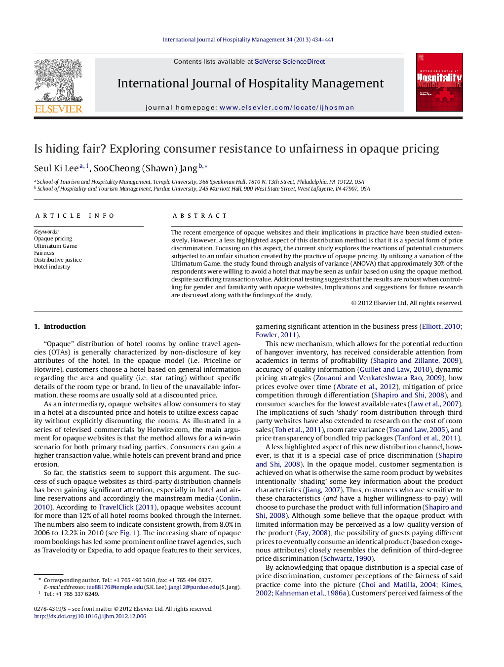 Is hiding fair? Exploring consumer resistance to unfairness in opaque pricing