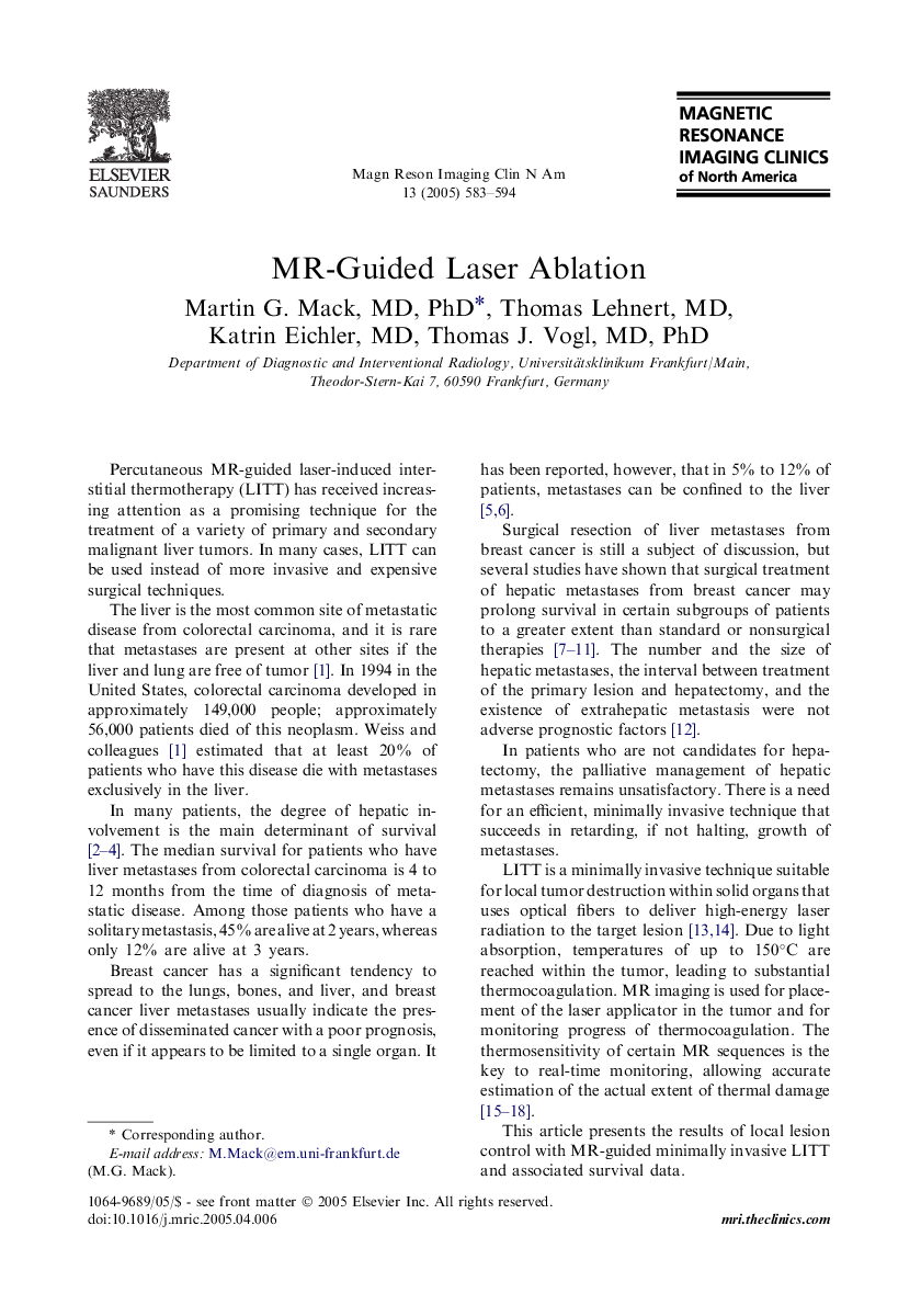 MR-Guided Laser Ablation