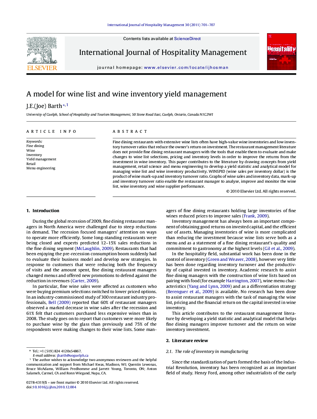 A model for wine list and wine inventory yield management