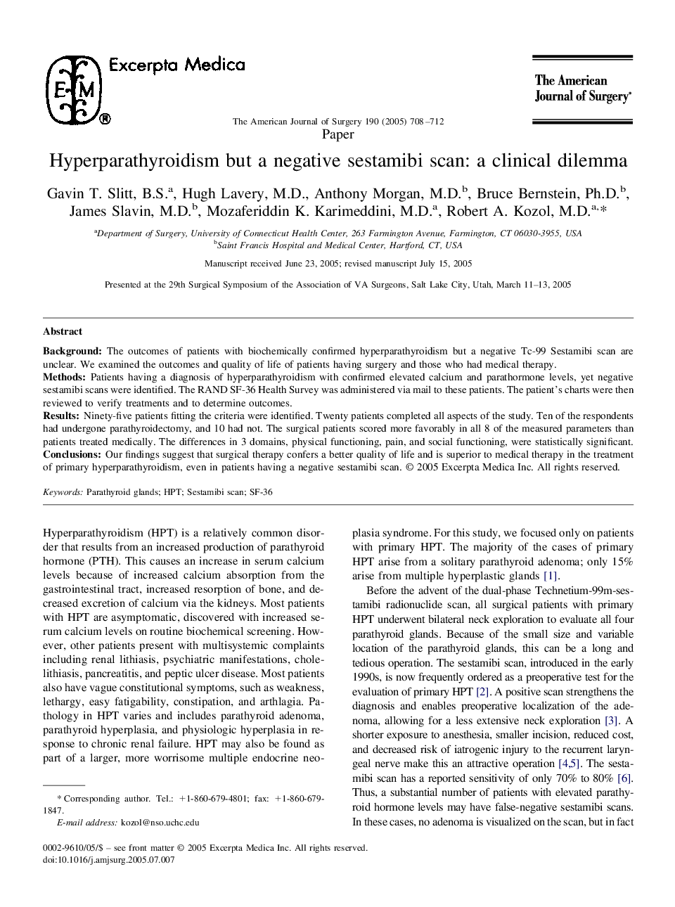 Hyperparathyroidism but a negative sestamibi scan: a clinical dilemma