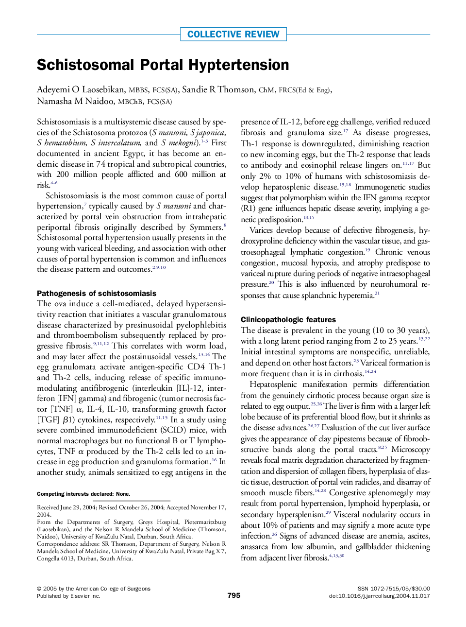 Schistosomal Portal Hyptertension