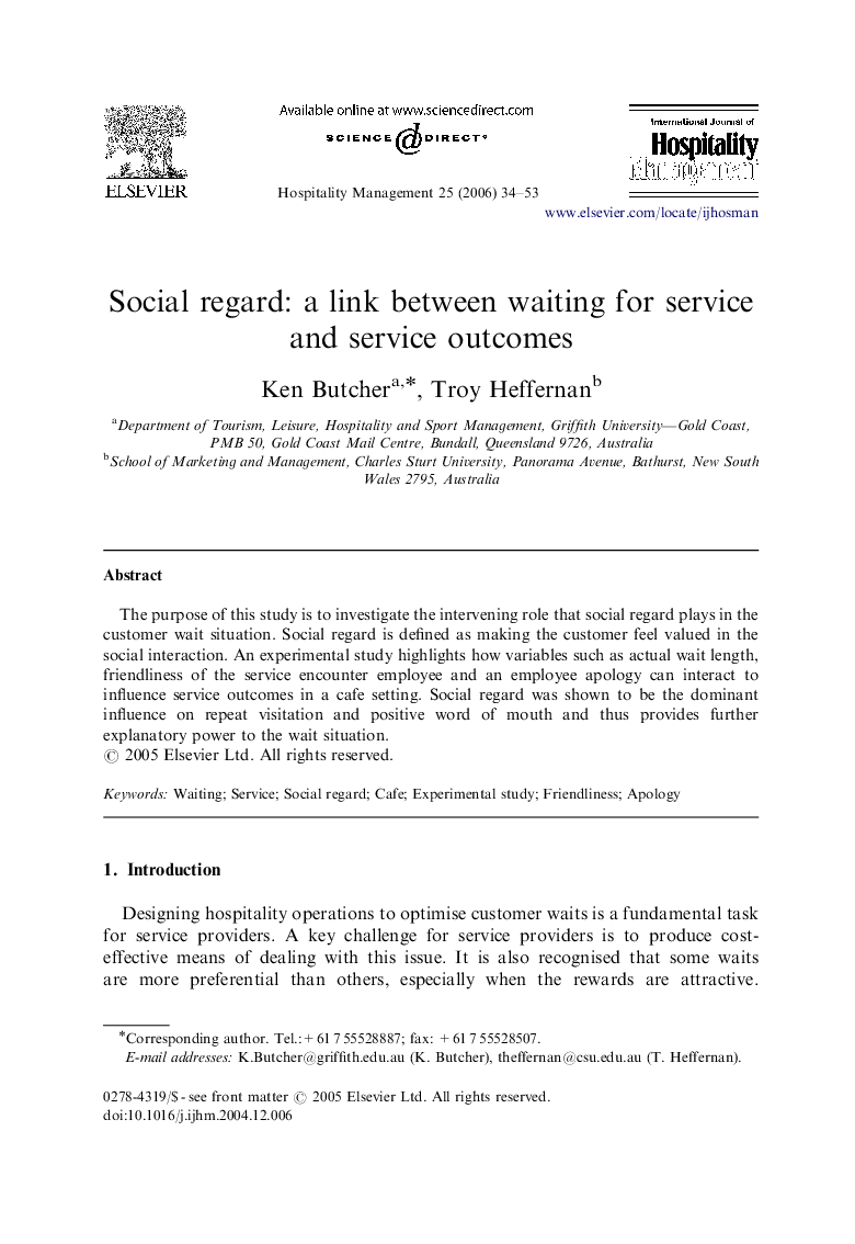 Social regard: a link between waiting for service and service outcomes