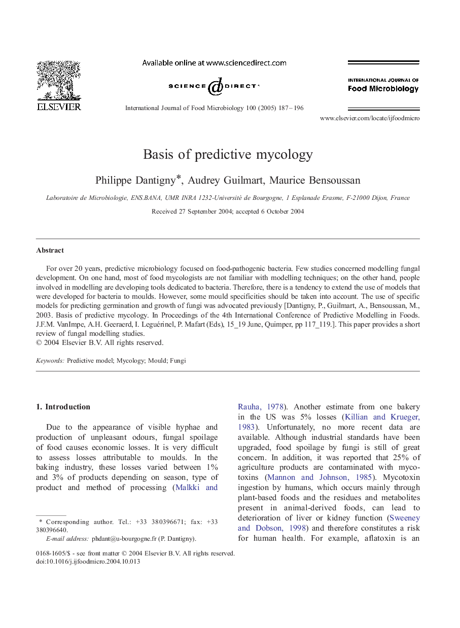 Basis of predictive mycology