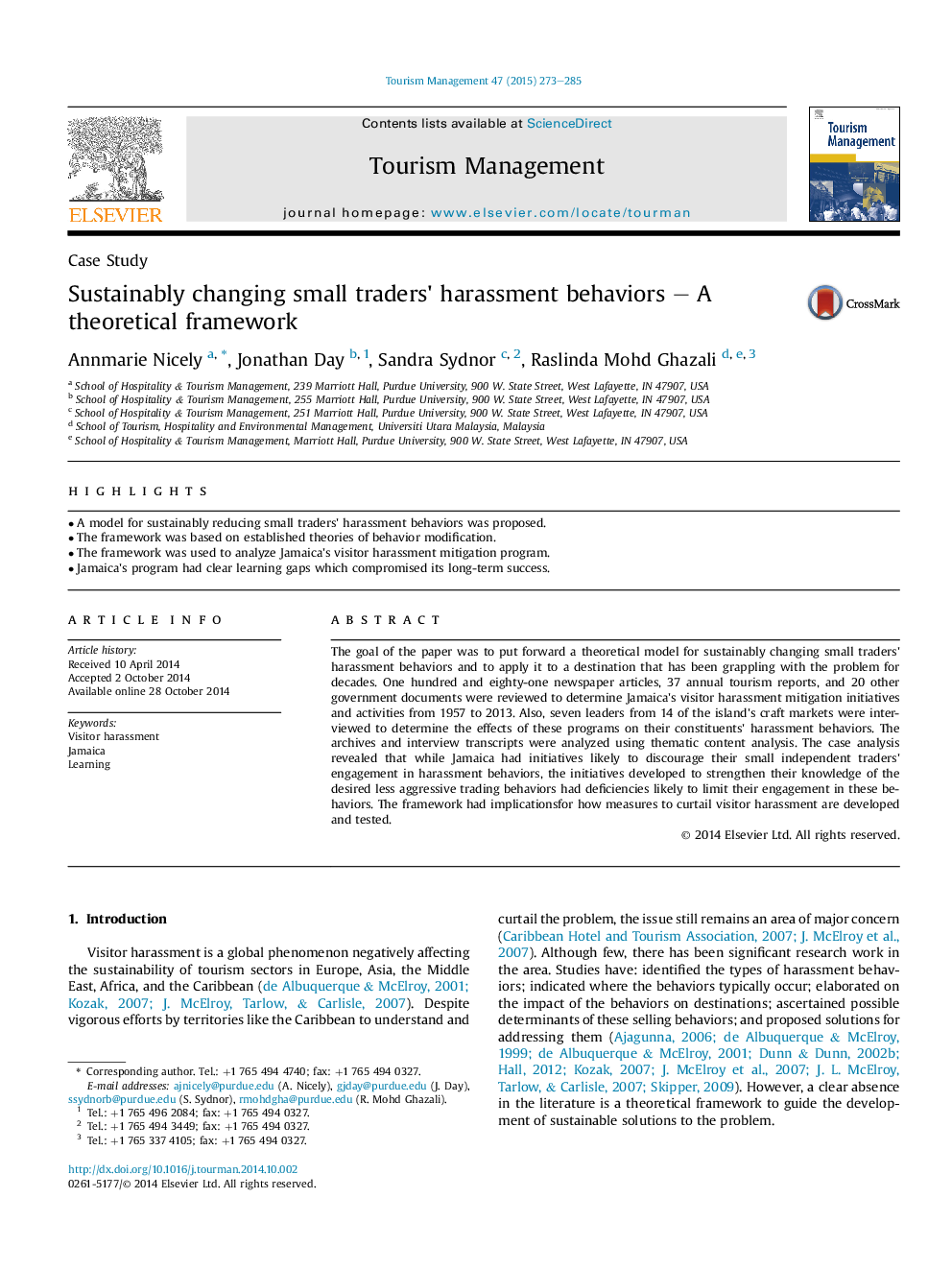 Sustainably changing small traders' harassment behaviors – A theoretical framework