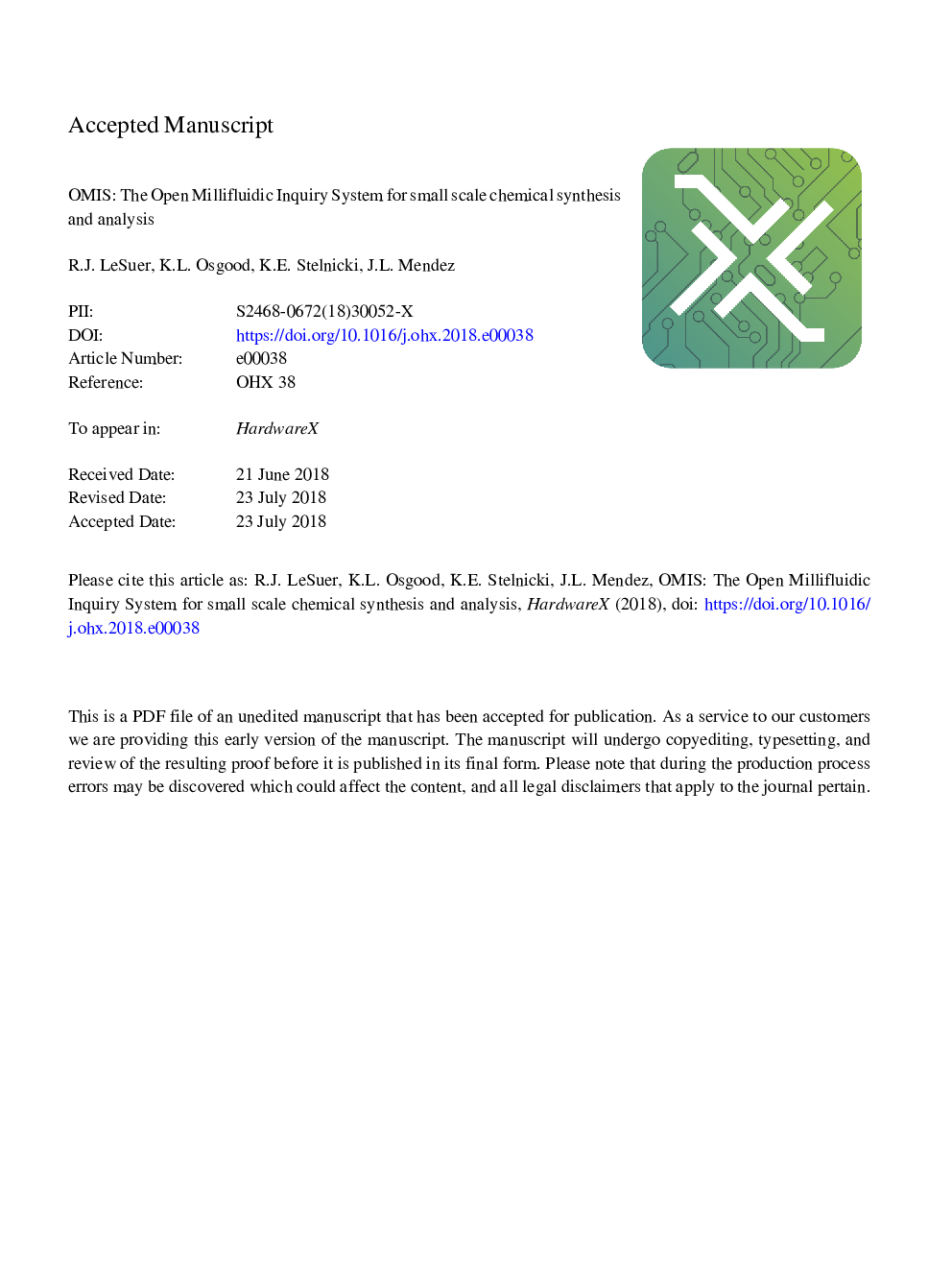 OMIS: The Open Millifluidic Inquiry System for small scale chemical synthesis and analysis