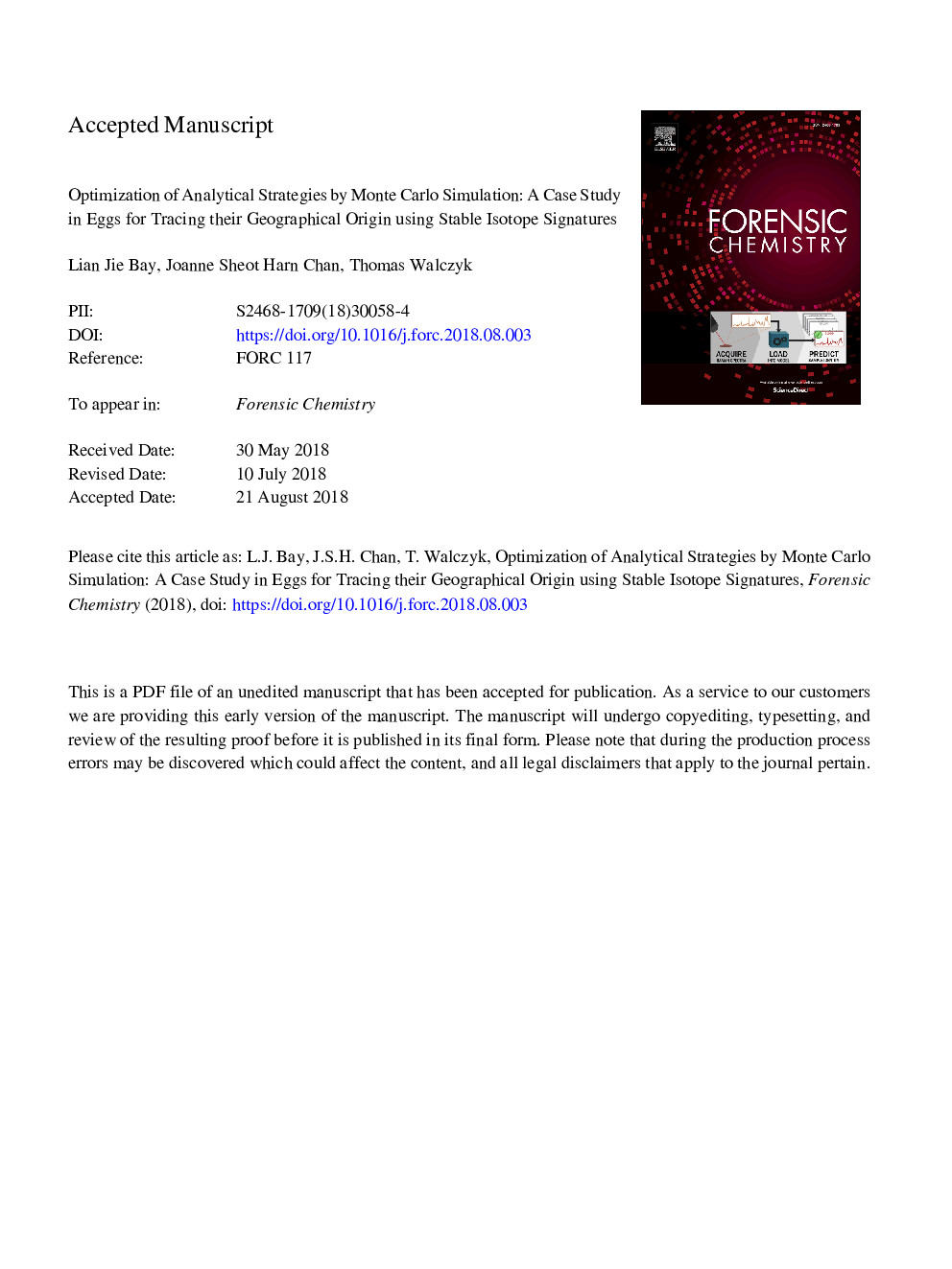 Optimization of analytical strategies by Monte Carlo simulation: A case study in eggs for tracing their geographical origin using stable isotope signatures