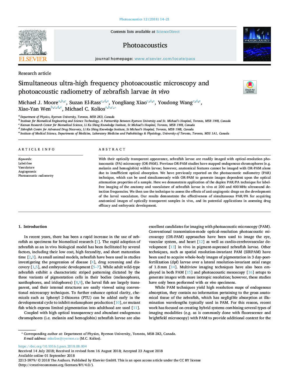 Simultaneous ultra-high frequency photoacoustic microscopy and photoacoustic radiometry of zebrafish larvae in vivo