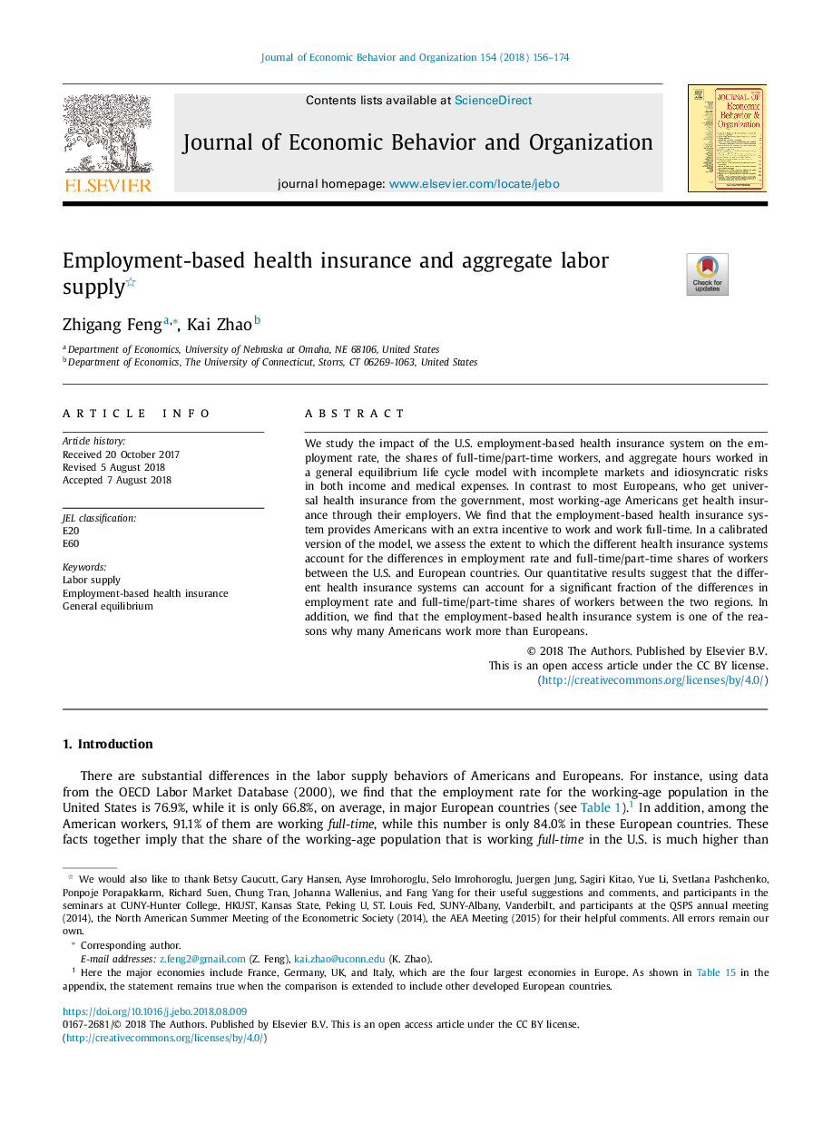 Employment-based health insurance and aggregate labor supply