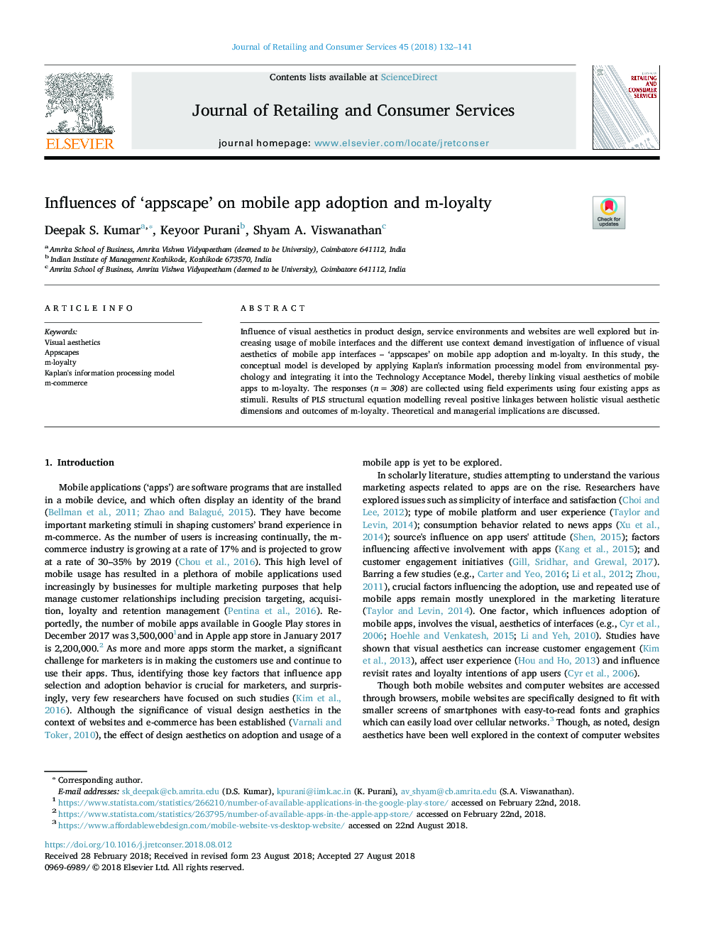 Influences of 'appscape' on mobile app adoption and m-loyalty