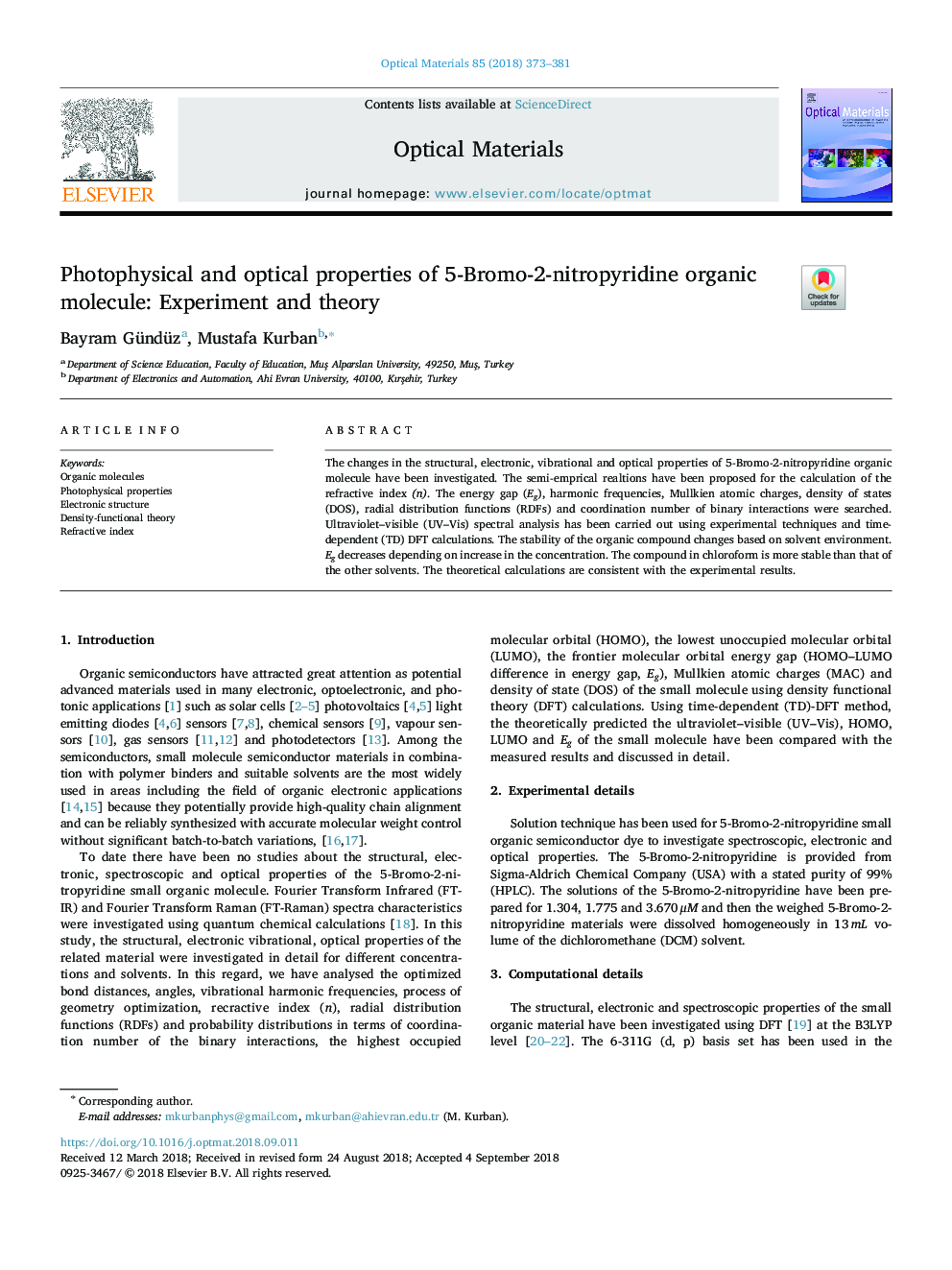 Photophysical and optical properties of 5-Bromo-2-nitropyridine organic molecule: Experiment and theory