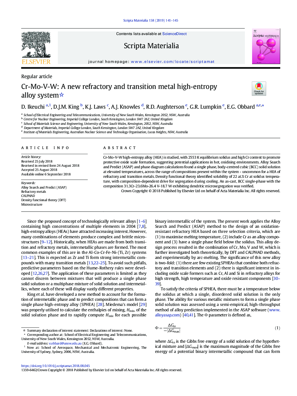 Cr-Mo-V-W: A new refractory and transition metal high-entropy alloy system