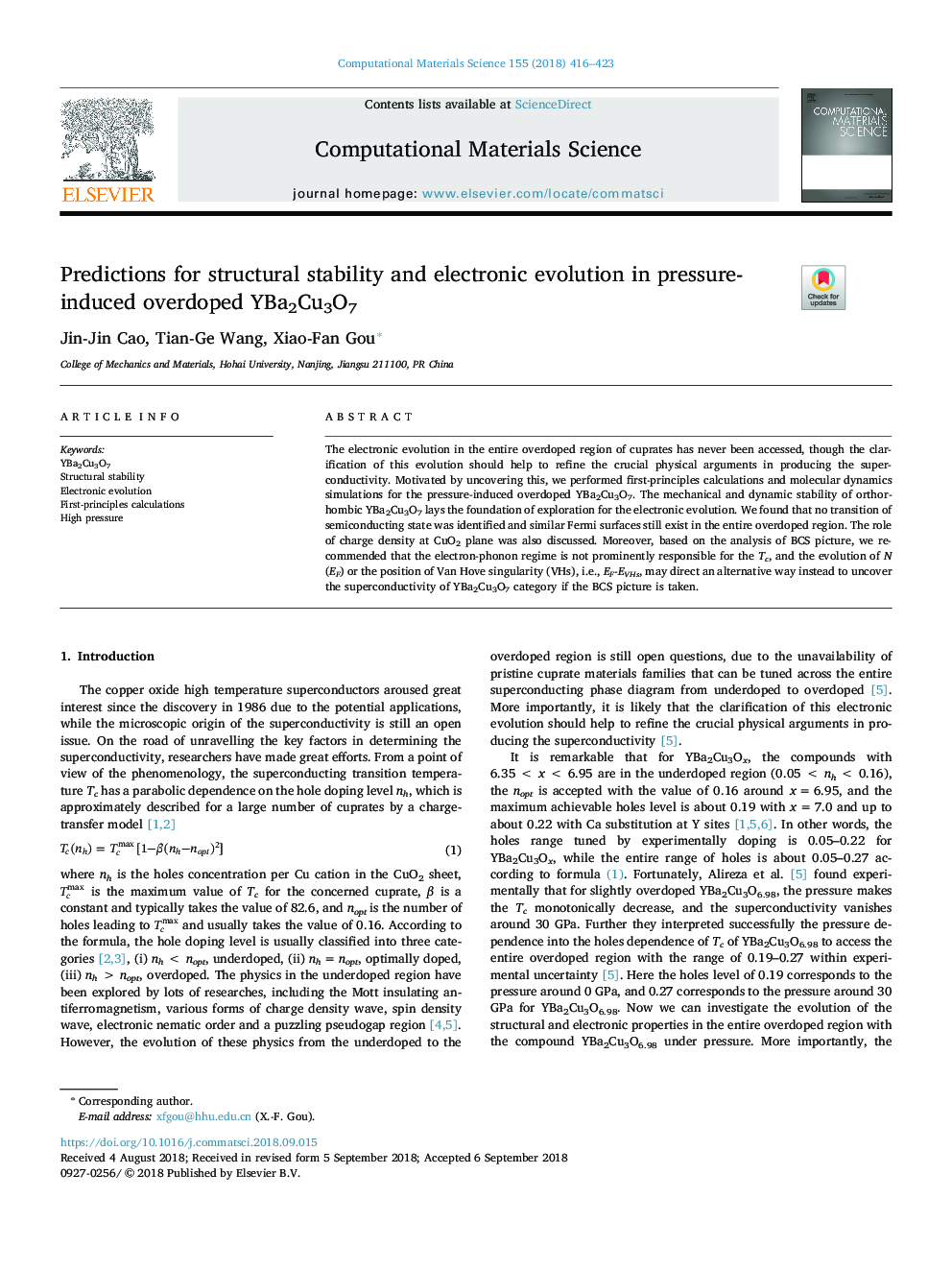 Predictions for structural stability and electronic evolution in pressure-induced overdoped YBa2Cu3O7