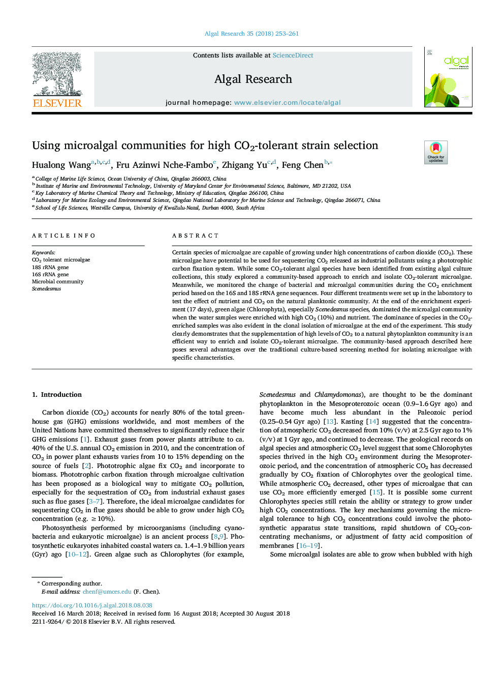 Using microalgal communities for high CO2-tolerant strain selection