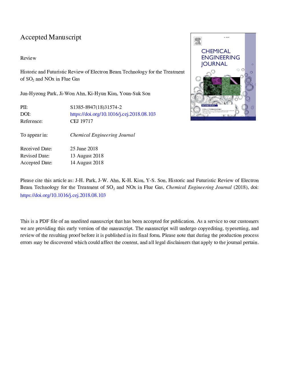 Historic and futuristic review of electron beam technology for the treatment of SO2 and NOx in flue gas