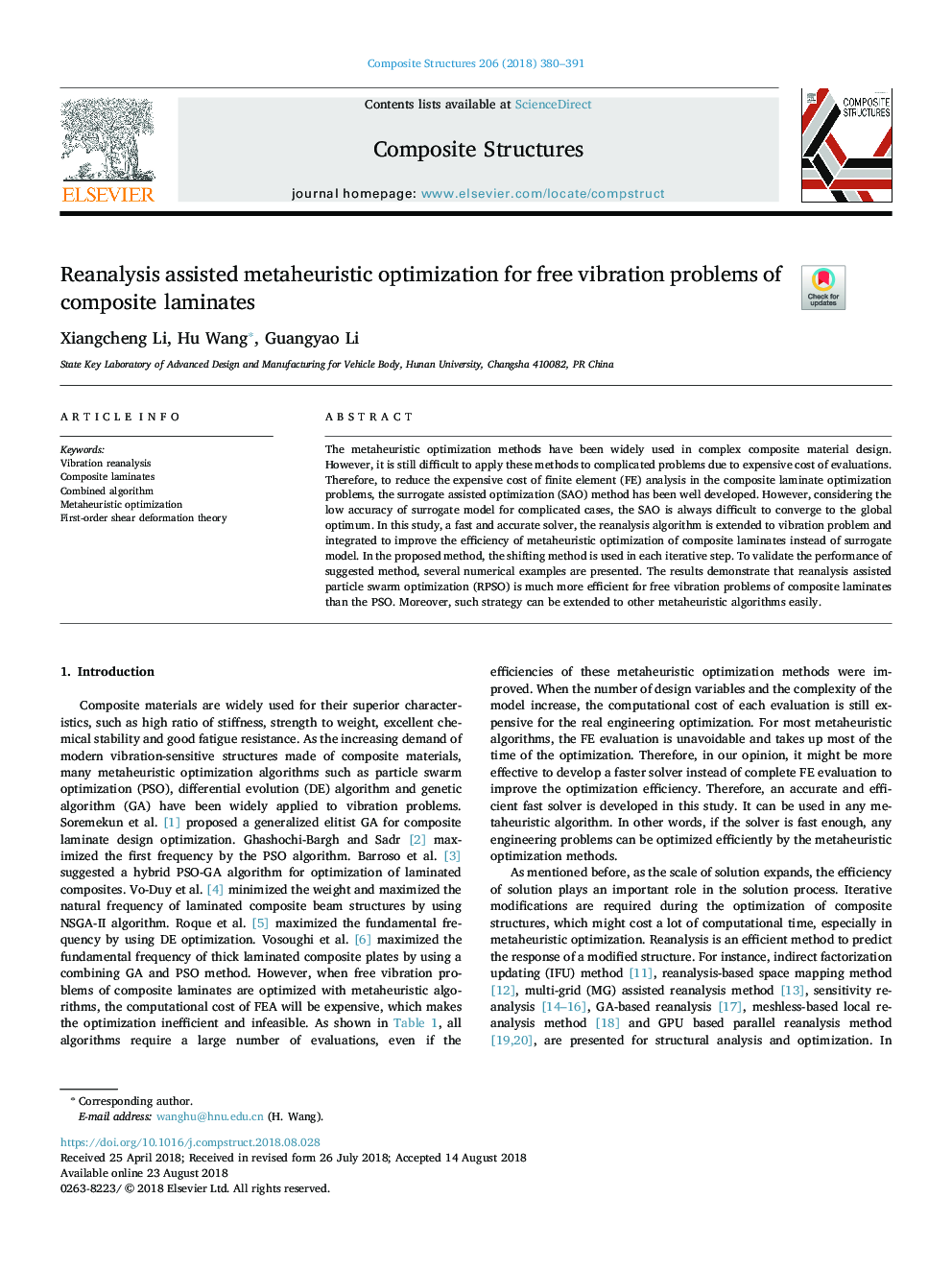 Reanalysis assisted metaheuristic optimization for free vibration problems of composite laminates