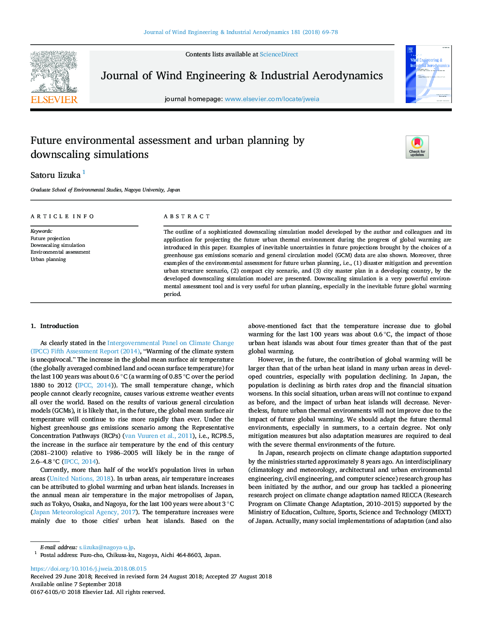 Future environmental assessment and urban planning by downscaling simulations