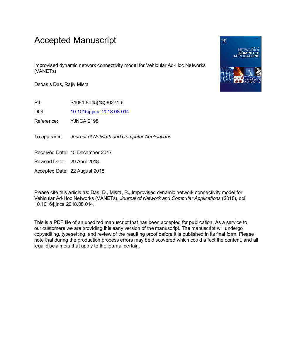 Improvised dynamic network connectivity model for Vehicular Ad-Hoc Networks (VANETs)