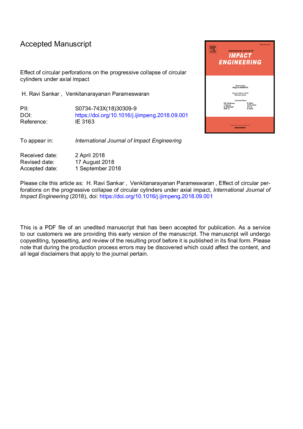 Effect of circular perforations on the progressive collapse of circular cylinders under axial impact