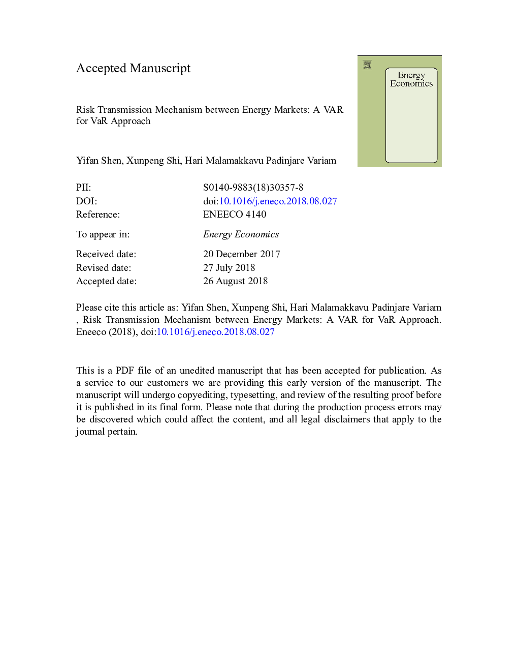 Risk transmission mechanism between energy markets: A VAR for VaR approach