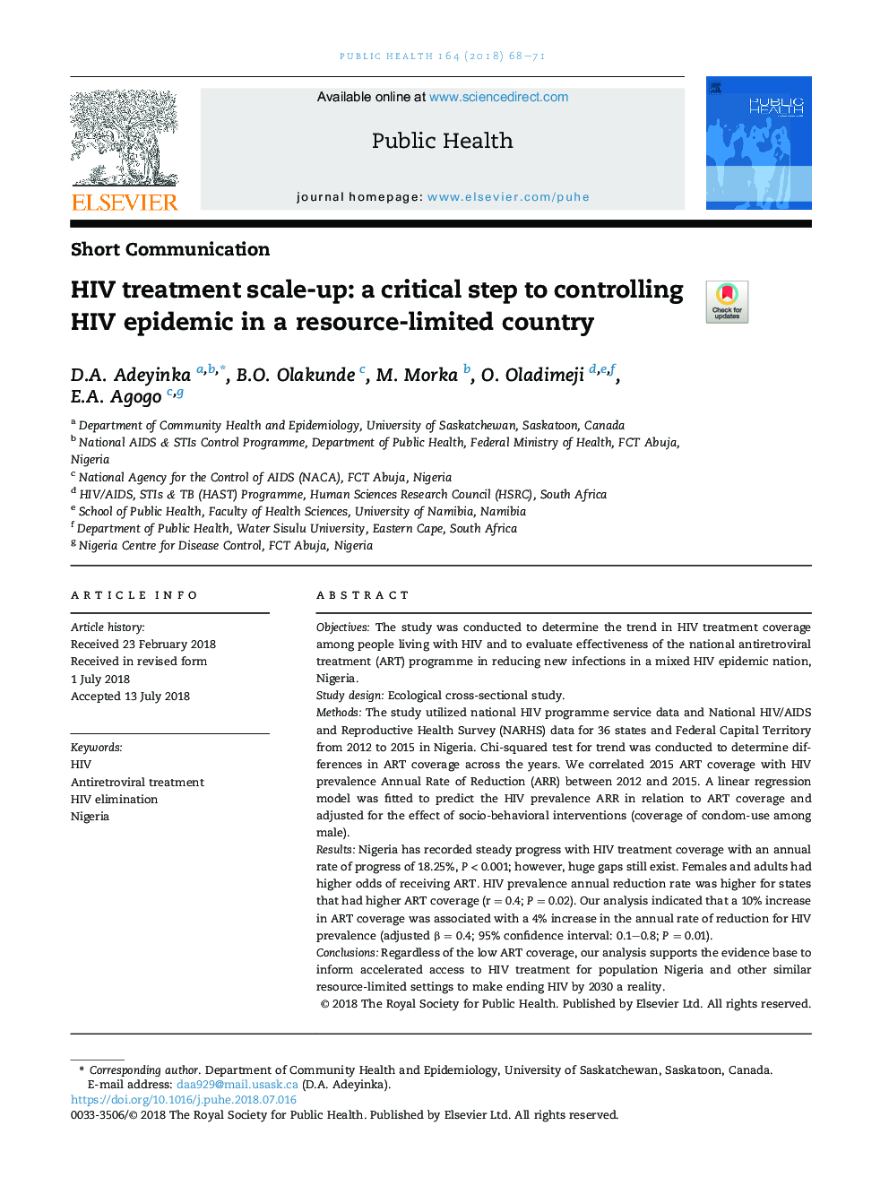 HIV treatment scale-up: a critical step to controlling HIV epidemic in a resource-limited country