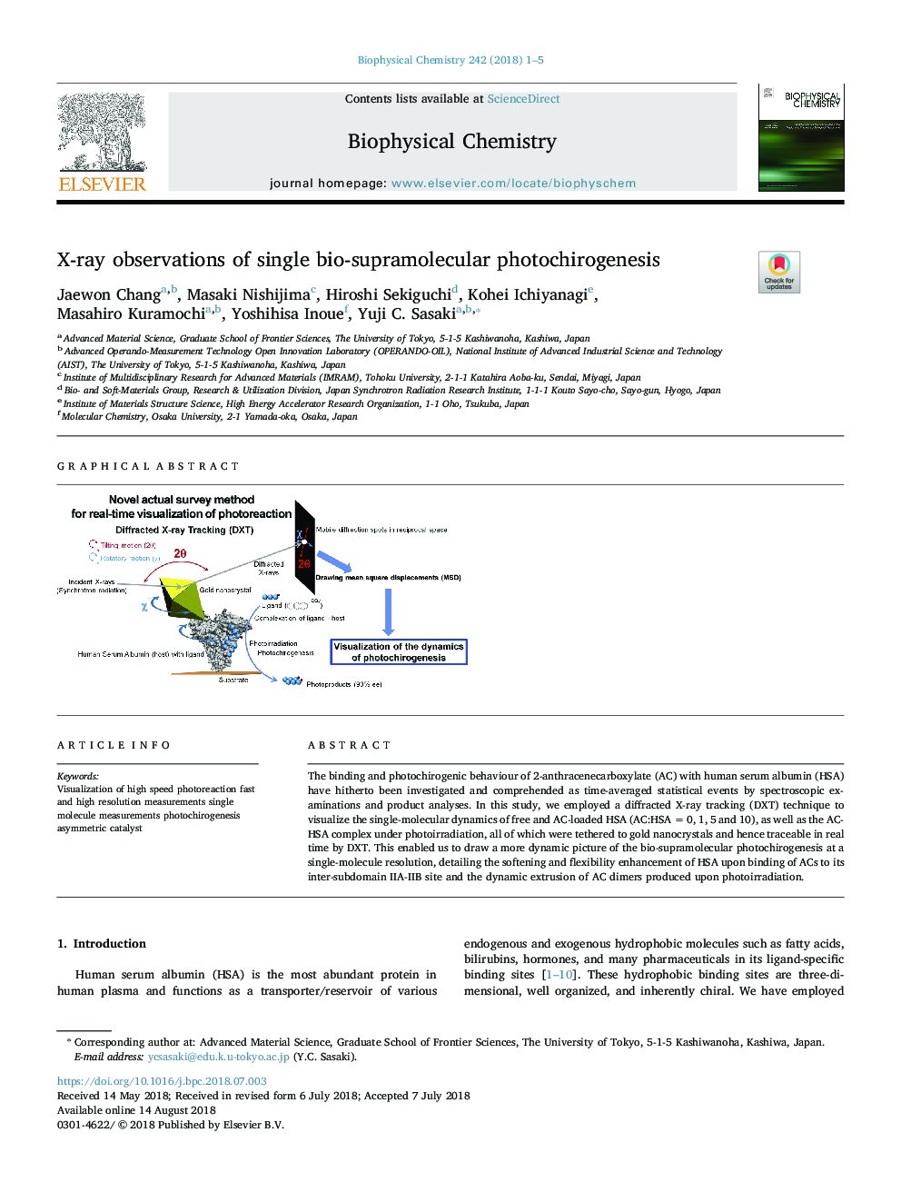 X-ray observations of single bio-supramolecular photochirogenesis