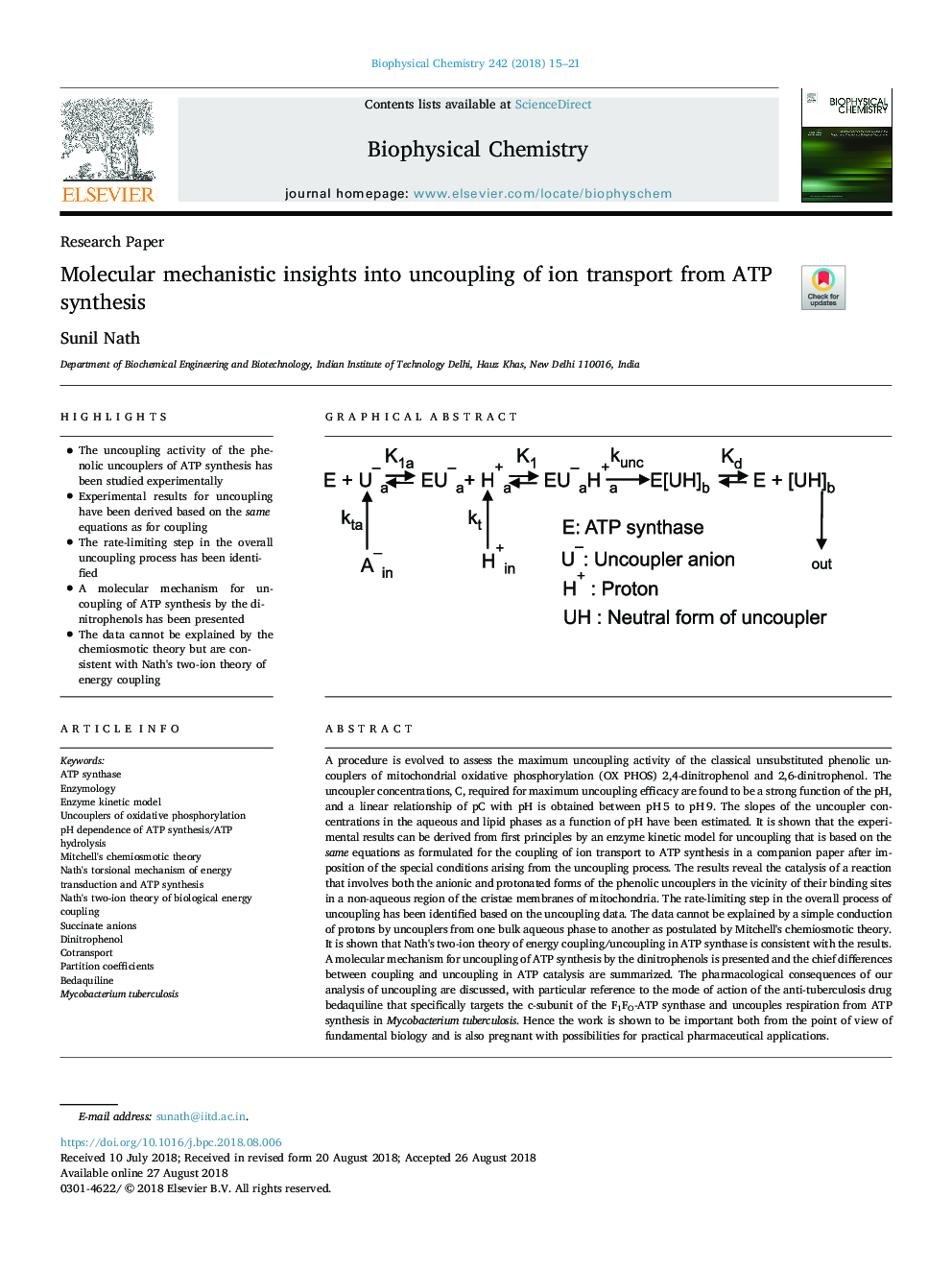 Molecular mechanistic insights into uncoupling of ion transport from ATP synthesis