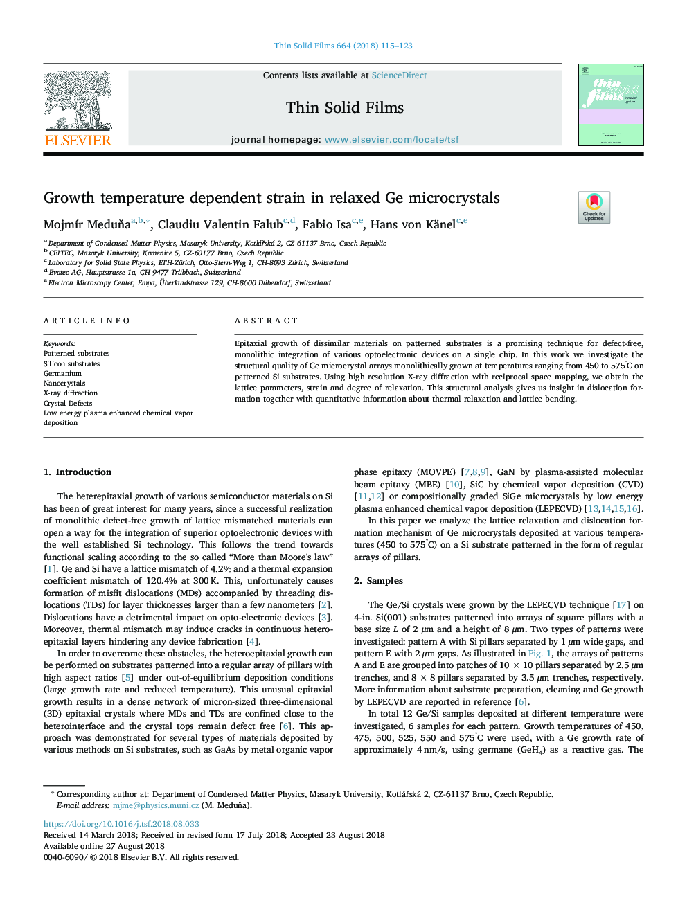 Growth temperature dependent strain in relaxed Ge microcrystals