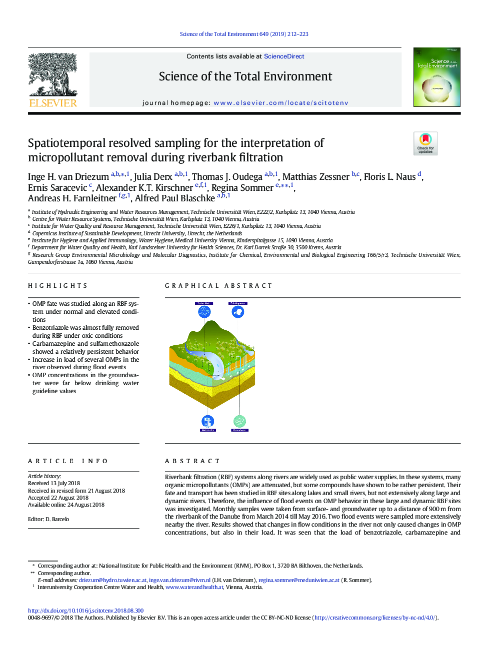 Spatiotemporal resolved sampling for the interpretation of micropollutant removal during riverbank filtration