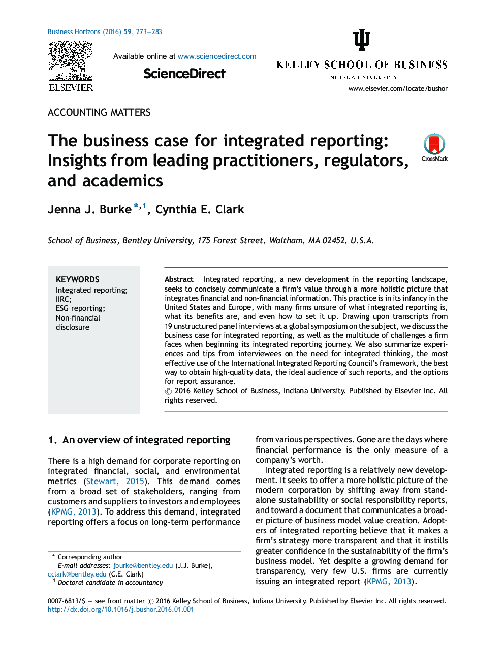 The business case for integrated reporting: Insights from leading practitioners, regulators, and academics