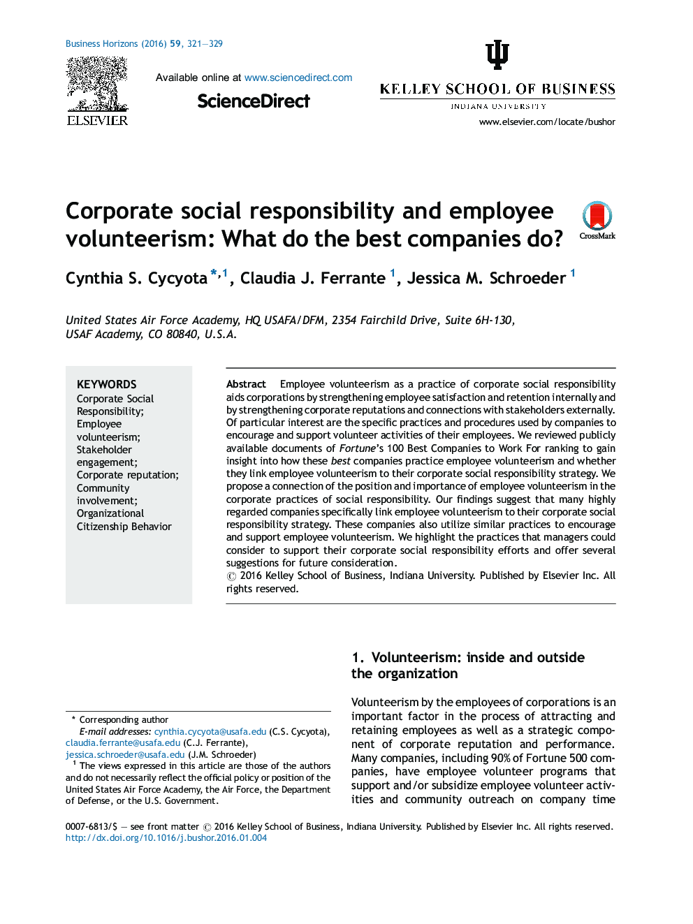 Corporate social responsibility and employee volunteerism: What do the best companies do?