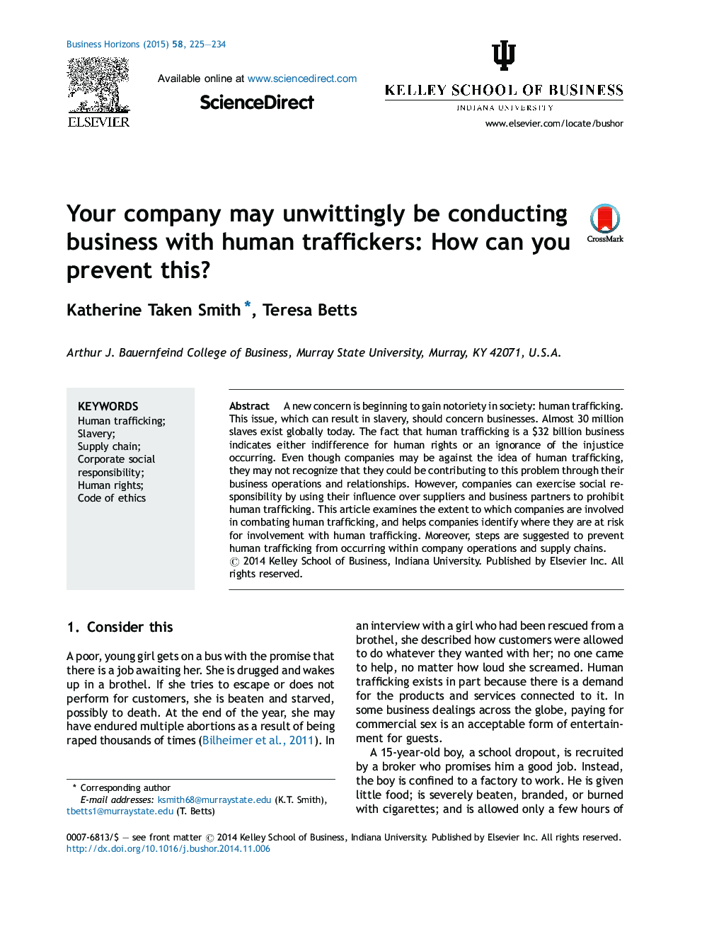 Your company may unwittingly be conducting business with human traffickers: How can you prevent this?