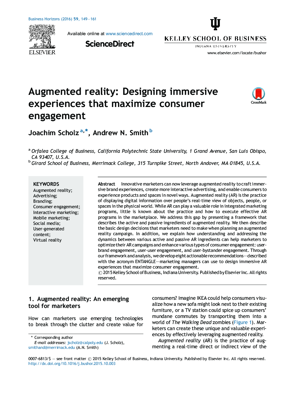 Augmented reality: Designing immersive experiences that maximize consumer engagement