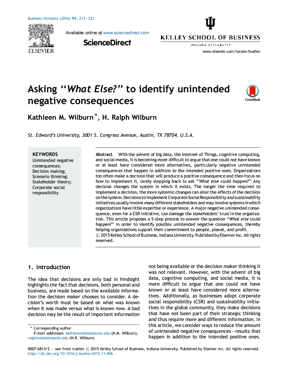 Asking “What Else?” to identify unintended negative consequences