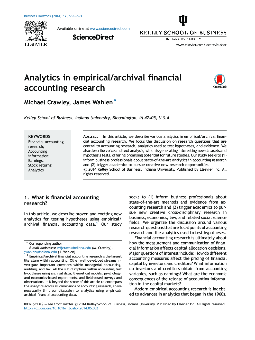 Analytics in empirical/archival financial accounting research