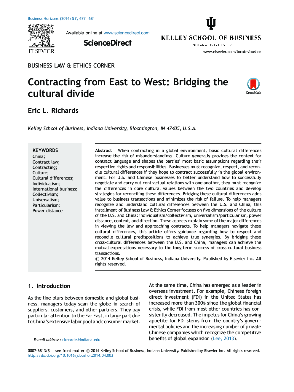 Contracting from East to West: Bridging the cultural divide