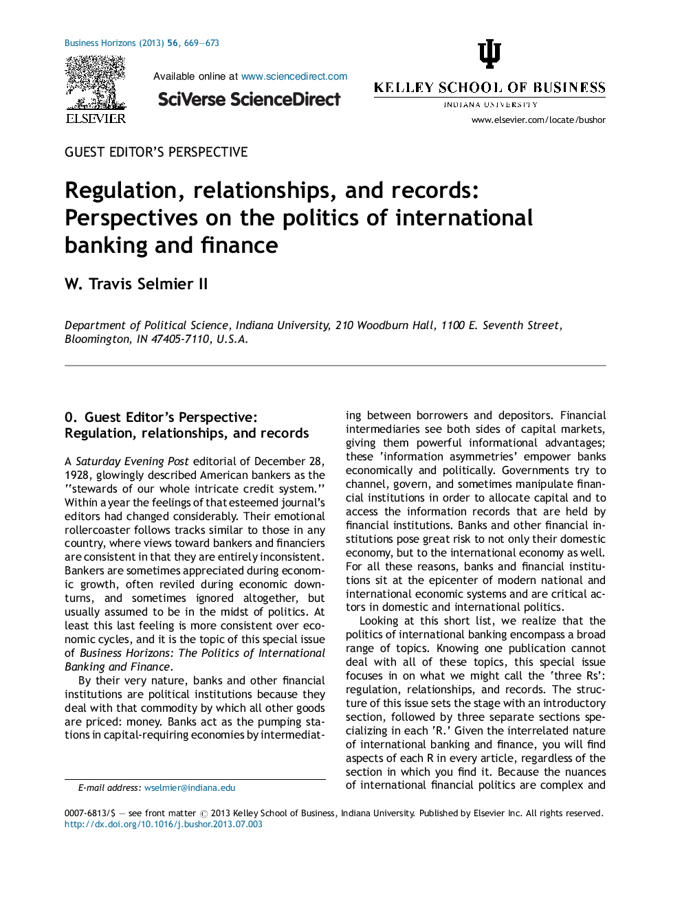 Regulation, relationships, and records: Perspectives on the politics of international banking and finance