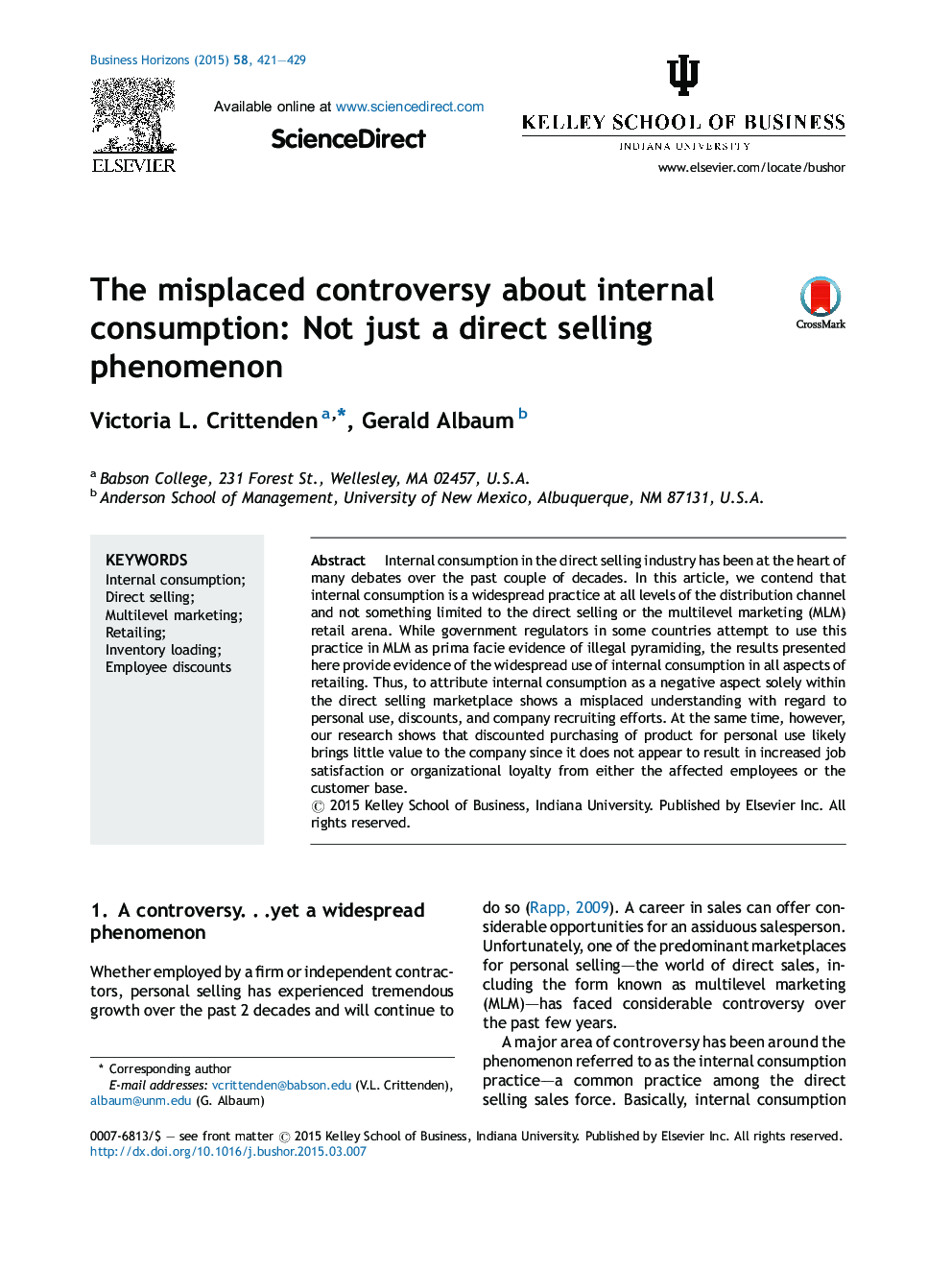 بحث نابجا در مورد مصرف داخلی: نه فقط یک پدیده فروش مستقیم 