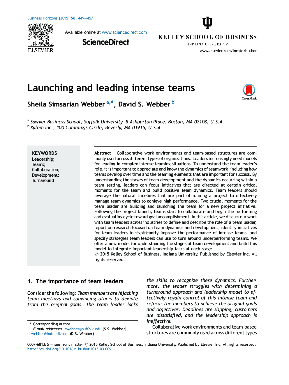 Launching and leading intense teams