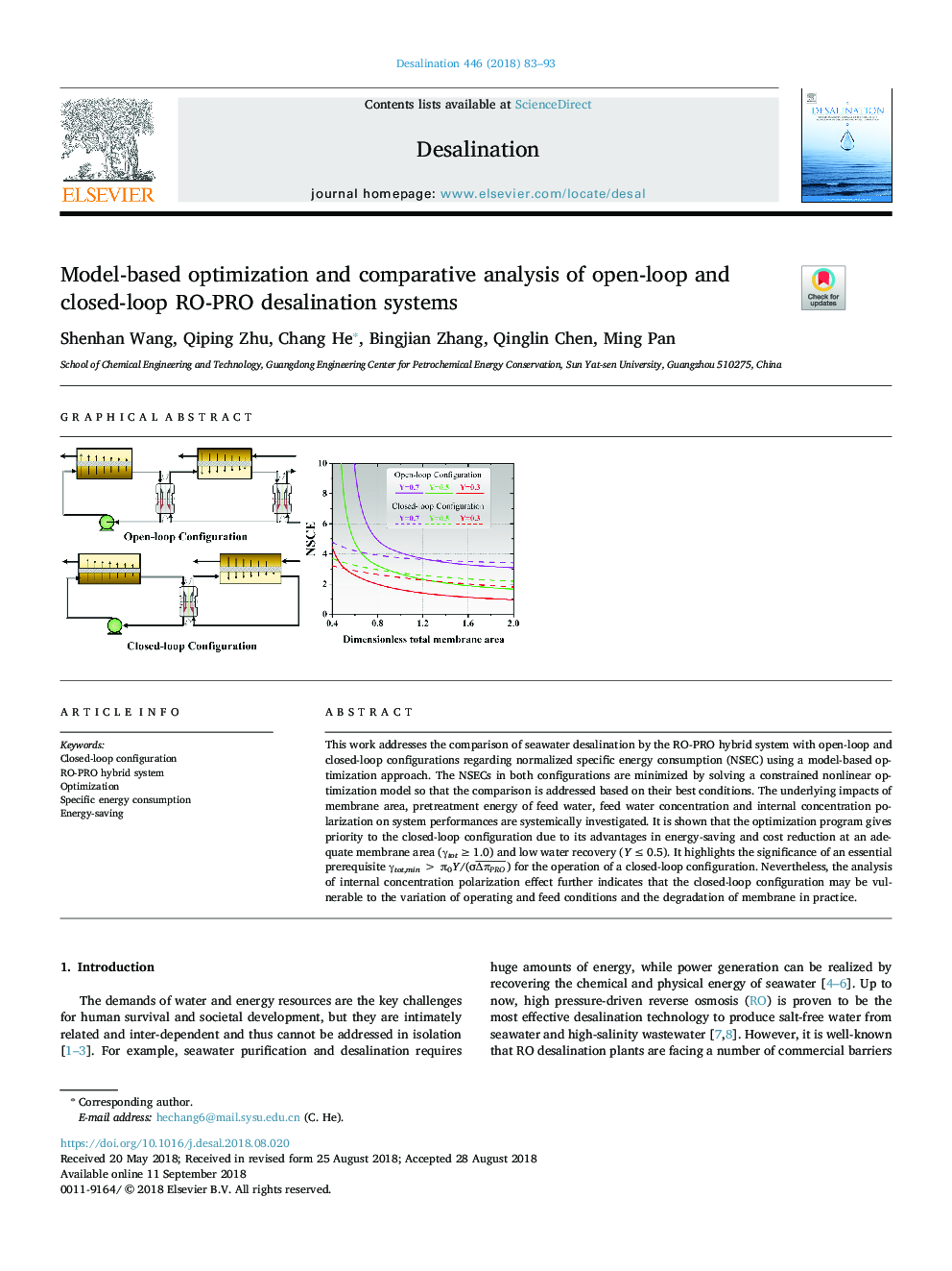 Model-based optimization and comparative analysis of open-loop and closed-loop RO-PRO desalination systems